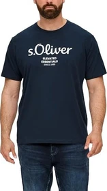 s.Oliver Logo-Print Big T-Shirt kurzarm navy (Herren)