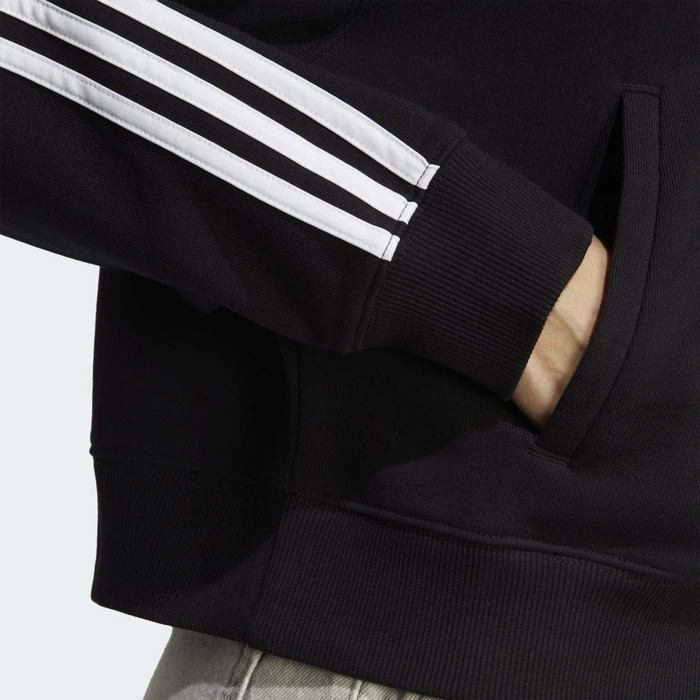 adidas Essentials 3-Streifen French Terry Bomber Hoodie schwarz/weiß (Damen)