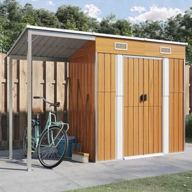 vidaXL Metall Gerätehaus 277x110.5cm hellbraun