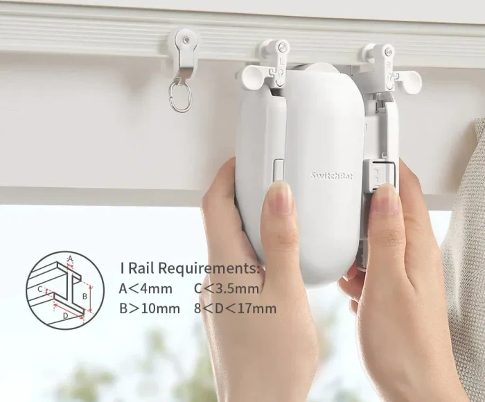 SwitchBot Curtain 2 "I Rail" weiß, für I-förmige Schienen, elektrischer Vorhangmotor