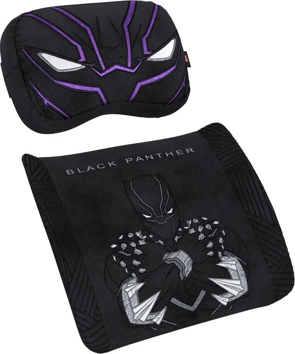 noblechairs Memory-Schaum Kissen-Set Black Panther Edition, schwarz/violett/weiß