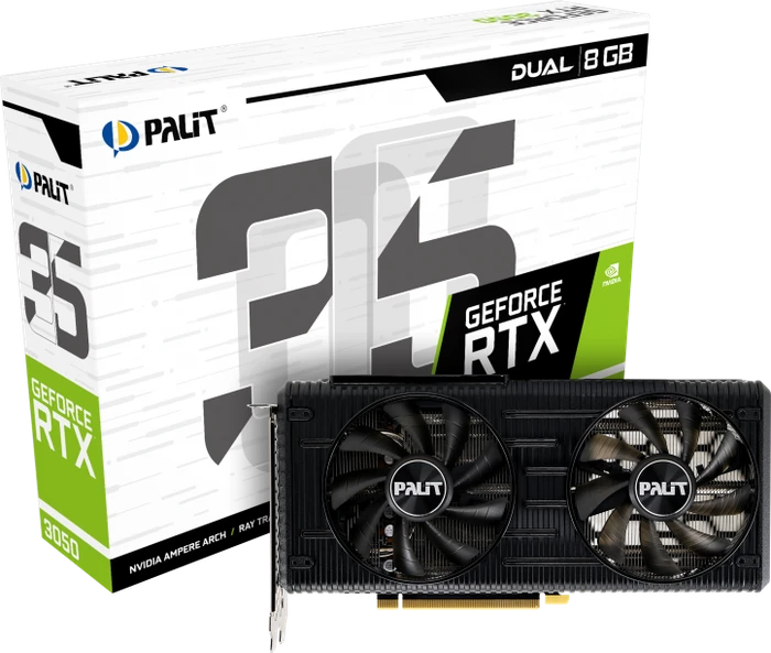 Palit GeForce RTX 3050 Dual, 8GB GDDR6, HDMI, 3x DP