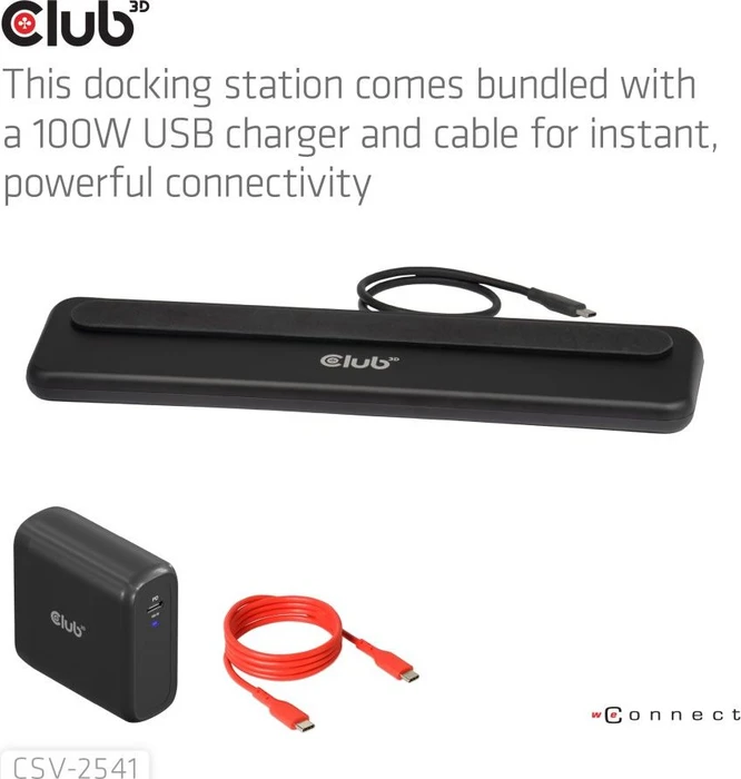 Club 3D 12-in-1 Triple-Display-Dockingstation mit Ladegerät, USB-C 3.1 [Stecker]
