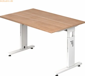 Hammerbacher Ergonomic O-Serie OS12/N/W Schreibtisch 120x80cm Nussbaum/weiß