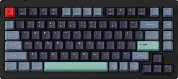 Keychron Q1/Q2/K2 OEM Dye-Sub Keycap-Set Hacker, Kunststoff (PBT), Hacker, grün/blau, 97 Tasten (83+14), ANSI-US