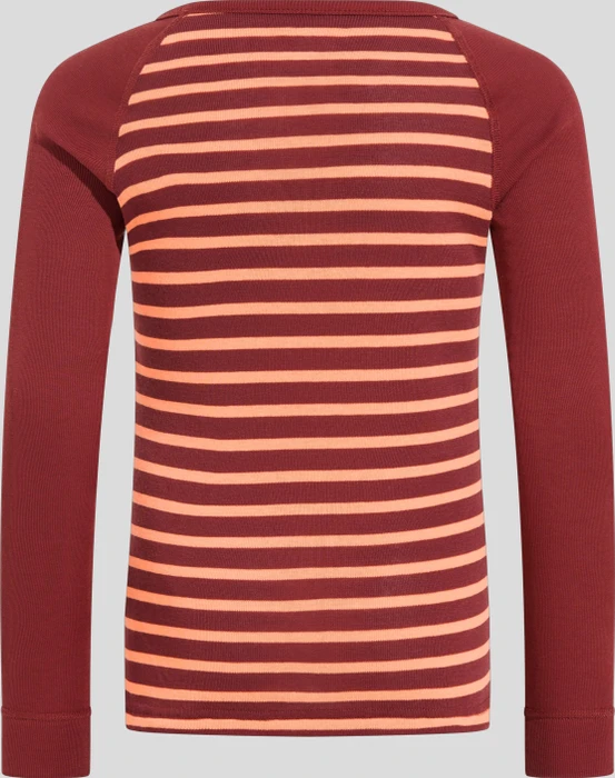 Odlo Active Warm Eco Stripes Funktionsshirt langarm spiced apple/live wire (Junior)