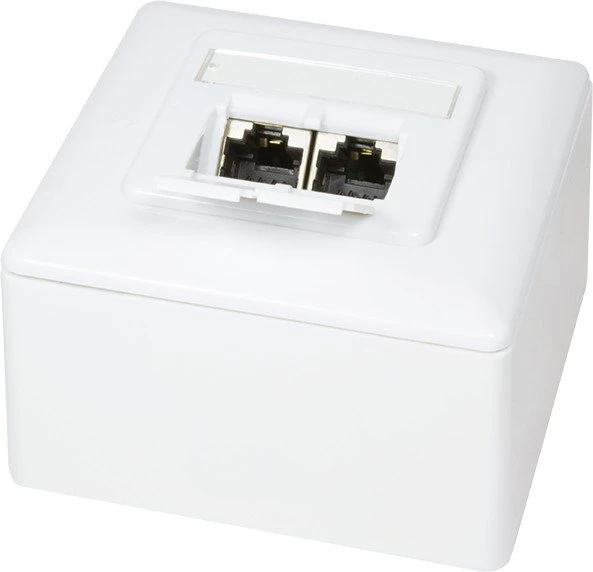 LogiLink Cat6 Anschlussdose Aufputz, 2x RJ-45