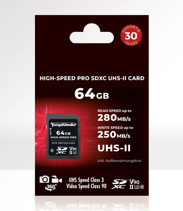 Voigtländer High-Speed PRO R280/W250 64GB, UHS-II U3, Class 10