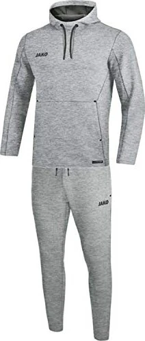 Jako Premium Basics mit Kapuzensweat Trainingsanzug grau/meliert