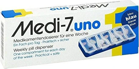 Medi 7 uno Medikamentendosierer für 7 Tage blau, 1 St