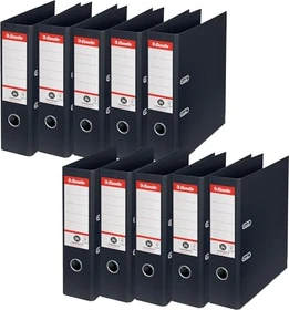 Esselte No. 1 Ordner 2-Ring Recycling, 75mm, A4, schwarz, 10er-Pack