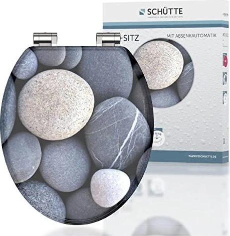 Schütte MDF WC-Sitz mit Absenkautomatik grey stones