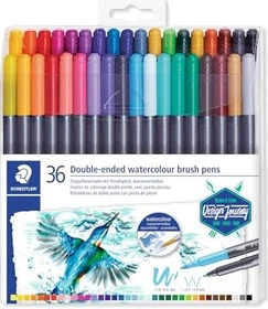 Staedtler Doppelfasermaler 3001 mit Pinselspitze sortiert, 36er-Set