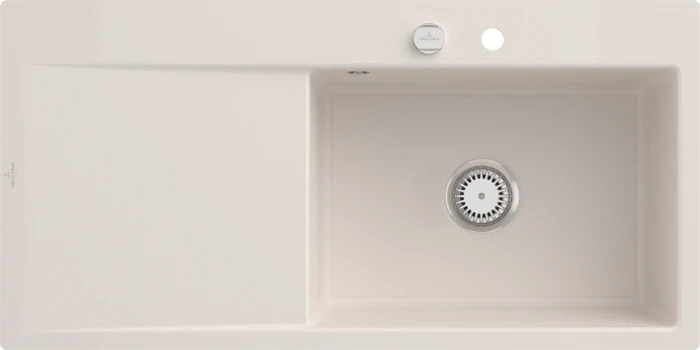 Villeroy & Boch Subway Style 60 flat flächenbündig Becken rechts mit Ablauffernbedienung crema