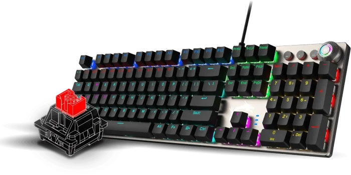 MSI FORGE GK310, LEDs RGB, hot-swap, RED Switches, USB, DE