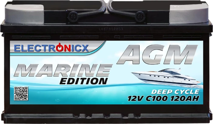 Electronicx AGM Batterie 120AH Marine Edition