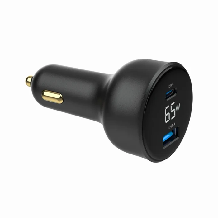 Gembird Dual-Port USB-Kfz Ladeadapter 65W schwarz