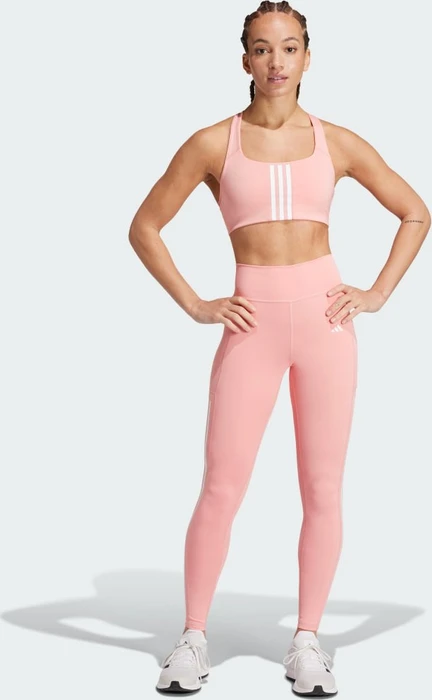 adidas Powerimpact Training Medium-Support 3-Streifen Sport-BH semi pink spark (Damen)