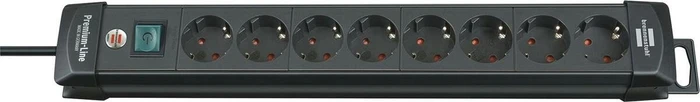 Brennenstuhl Premium-Line, 8-fach, 3m, schwarz