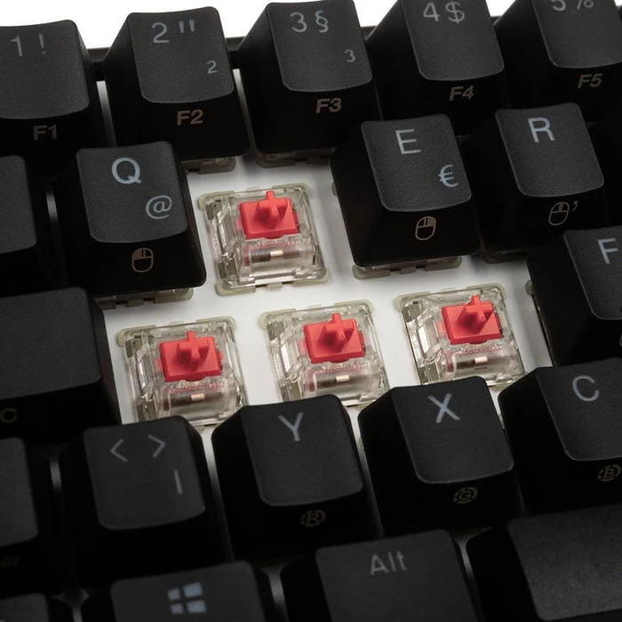 Ducky Mecha Mini PBT, schwarz, MX SILENT RGB RED, USB, DE