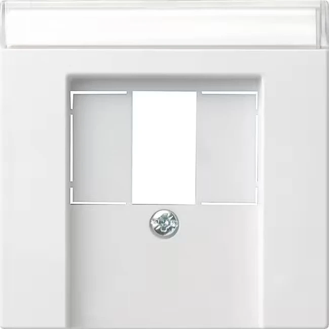 Gira System 55 Abdeckung für TAE und USB mit Beschriftungsfeld, reinweiß seidenmatt