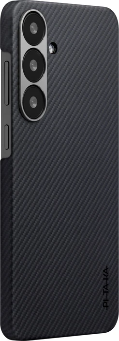 Pitaka UltraSlim Case Twill für Samsung Galaxy S25 schwarz/grau