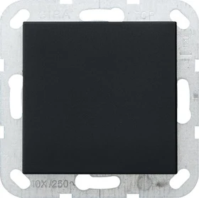 Gira System 55 Blindabdeckung mit Tragring, schwarz matt