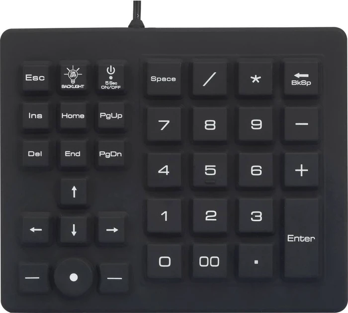 Renkforce Industrieller IP68 Ziffernblock mit Push-Sensor-Maus, LEDs blau, schwarz, USB-A (RF-4791687)