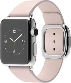 Apple Watch Series 1 38mm mit modernem Lederarmband Small silber/pink