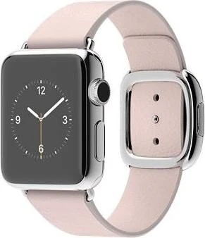 Apple Watch Series 1 38mm mit modernem Lederarmband Small silber/pink