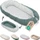 Ullenboom Kuschelnest Waffelpique Floral grün (C-5595-WM-FG)
