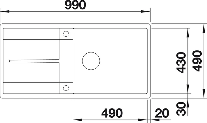 Blanco Metra XL 6 S-F Becken reversibel mit Ablauffernbedienung weiß