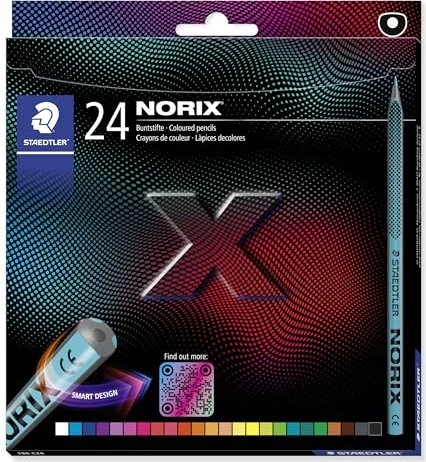 Staedtler NORIX 186 Buntstift 24 Farben, Kartonetui, 24er-Set