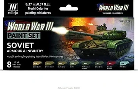 Vallejo Model Color World War III Wargames Color Series Soviet Armour & Infantry Farbset, 8-tlg.