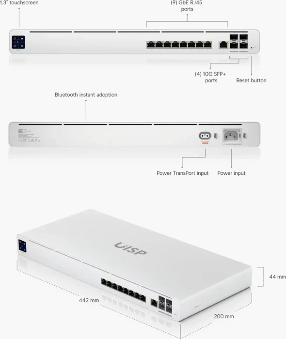 Ubiquiti UISP Router Pro Desktop Gigabit Router, 9x RJ-45, 4x SFP+
