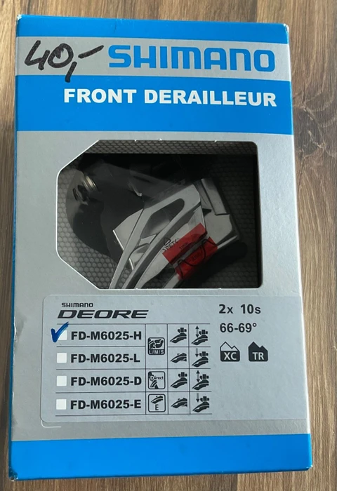 Shimano Deore FD-M6025-H 2-fach 10s Umwerfer Schelle (Bottom Swing) 34.9mm