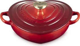 Le Creuset Gusseisen Herzbräter mit Herzknopf 1l kirschrot