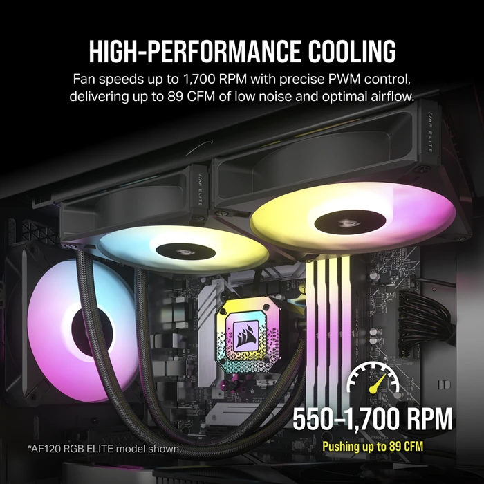 Corsair AF Series iCUE AF140 RGB Elite, schwarz, 140mm