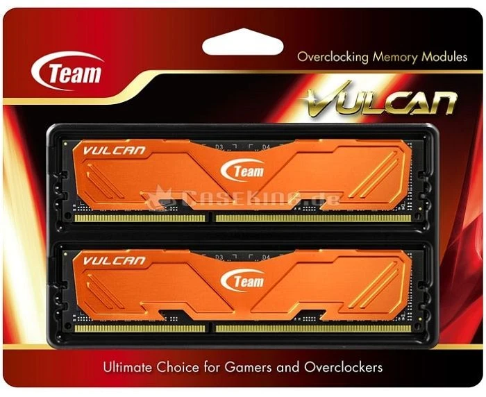 TeamGroup Vulcan orange UDIMM 16GB Kit, DDR3-1600, CL9-9-9-24