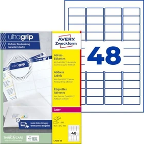 Avery-Zweckform Adressetiketten, 45.7x21.2mm, weiß, 25 Blatt (1200 Etiketten)