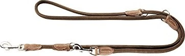 Hunter Round and Soft Hunting Verstellbare Führleine für Hunde, rund, Leder, weich, robust, 0.6x200cm, braun