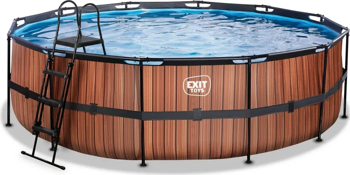 Exit Toys Stone Frame Pool mit Sandfilterpumpe rund 488x122cm braun