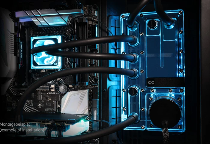 Alphacool Core Distro Plate 360 Links mit VPP, Verteilerplatte mit Pumpe