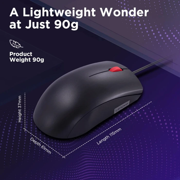 Lenovo 120 Wired Mouse, schwarz, USB