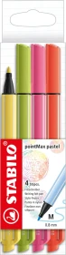 STABILO pointMax pastell warm sortiert, 4er-Pack, Kunststoffetui