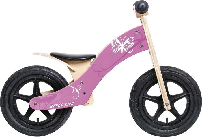 Rebel Kidz Holz Laufrad Schmetterling pink