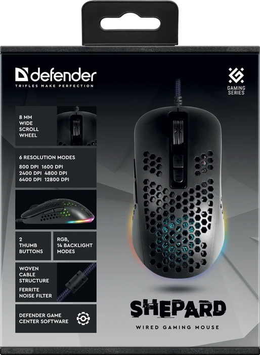 Defender Shepard GM-620L RGB Gaming Mouse schwarz, USB