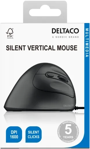 Deltaco Silent Vertical Mouse schwarz, USB