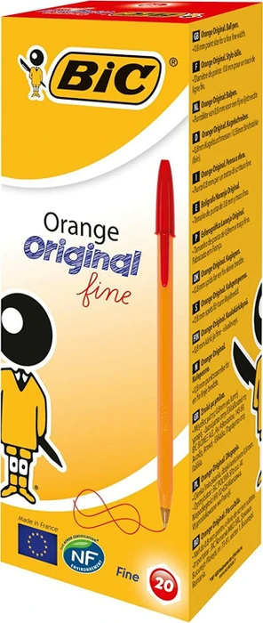 BIC Orange Original fine 0.35mm Kugelschreiber (Mine) rot/orange, 20er-Pack