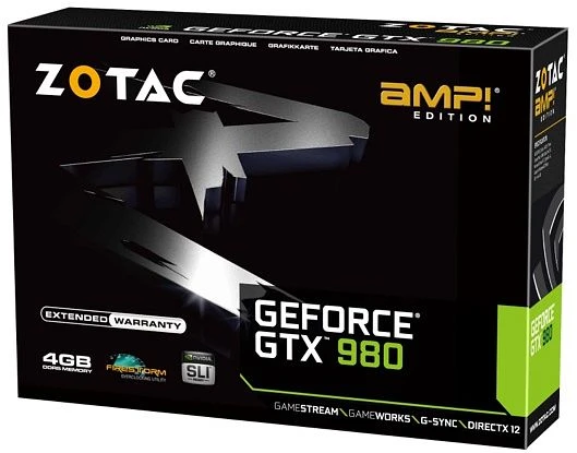 Zotac GeForce GTX 980 AMP!, 4GB GDDR5, DVI, HDMI, 3x DP